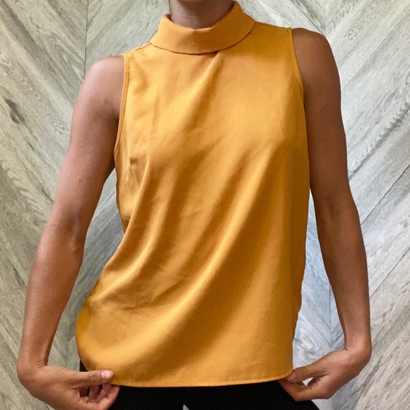 Mustard Yellow Sleeveless Blouse - Picture 1 of 8